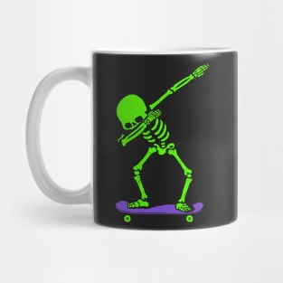 Halloween Dabbing Skeleton SKATEBOARD T-Shirt Dab Skate GLOW Mug